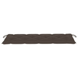 3-Seater Garden Bench with Cushion 150 cm Solid Eucalyptus Wood - Low Angle