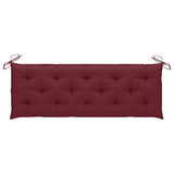 3-Seater Garden Bench with Cushion 150 cm Solid Eucalyptus Wood - Extra Image