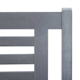 2-Seater Garden Bench with Cushion 120 cm Grey Eucalyptus Wood - 45-Degree Angle