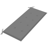 2-Seater Garden Bench with Cushion 120 cm Grey Eucalyptus Wood - Close-Up Angle