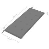 2-Seater Garden Bench with Cushion 120 cm Grey Eucalyptus Wood - Extra Image