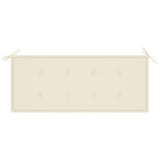 2-Seater Garden Bench with Cushion 120 cm Grey Eucalyptus Wood - Rear View