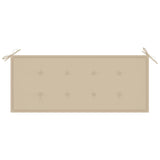 2-Seater Garden Bench with Cushion 120 cm Grey Eucalyptus Wood - Rear View