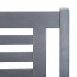 2-Seater Garden Bench with Cushion 120 cm Grey Eucalyptus Wood - 45-Degree Angle