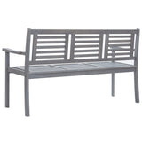 3-Seater Garden Bench with Cushion 150 cm Grey Eucalyptus Wood - Top-Down View