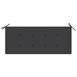 3-Seater Garden Bench with Cushion 150 cm Grey Eucalyptus Wood - Rear View