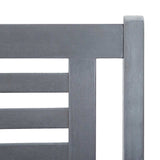 3-Seater Garden Bench with Cushion 150 cm Grey Eucalyptus Wood - 45-Degree Angle