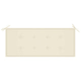 3-Seater Garden Bench with Cushion 150 cm Grey Eucalyptus Wood - Rear View