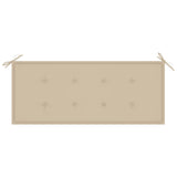 3-Seater Garden Bench with Cushion 150 cm Grey Eucalyptus Wood - Rear View