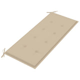 3-Seater Garden Bench with Cushion 150 cm Grey Eucalyptus Wood - Close-Up Angle