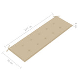 3-Seater Garden Bench with Cushion 150 cm Grey Eucalyptus Wood