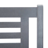 3-Seater Garden Bench with Cushion 150 cm Grey Eucalyptus Wood - 45-Degree Angle