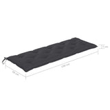 3-Seater Garden Bench with Cushion 150 cm Grey Eucalyptus Wood - Extra Image