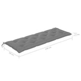 3-Seater Garden Bench with Cushion 150 cm Grey Eucalyptus Wood - Extra Image