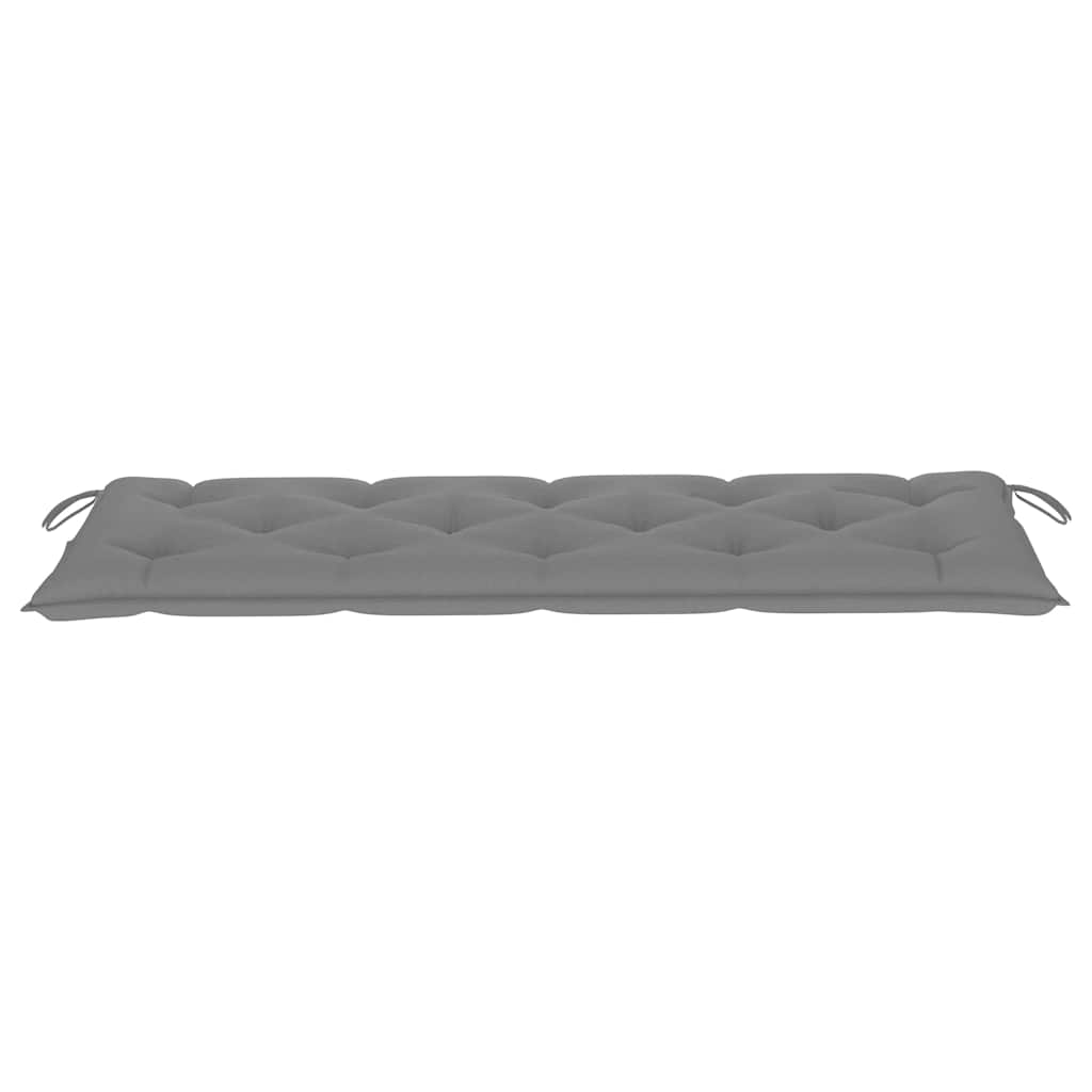 3-Seater Garden Bench with Cushion 150 cm Grey Eucalyptus Wood