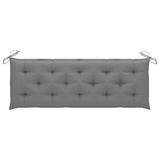 3-Seater Garden Bench with Cushion 150 cm Grey Eucalyptus Wood - Low Angle