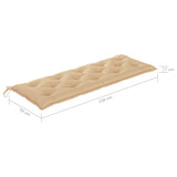 3-Seater Garden Bench with Cushion 150 cm Grey Eucalyptus Wood - Extra Image