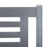 3-Seater Garden Bench with Cushion 150 cm Grey Eucalyptus Wood - 45-Degree Angle