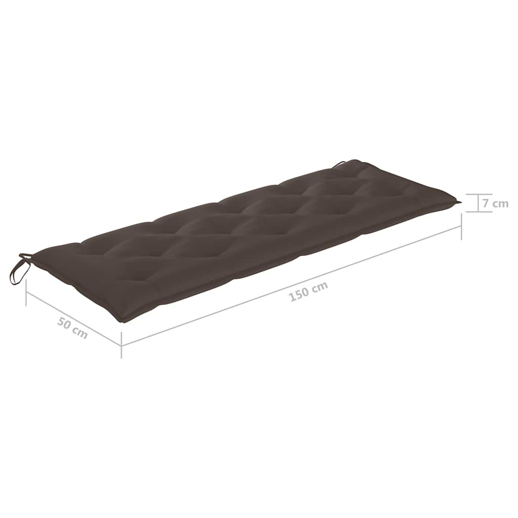 3-Seater Garden Bench with Cushion 150 cm Grey Eucalyptus Wood