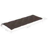 3-Seater Garden Bench with Cushion 150 cm Grey Eucalyptus Wood