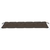 3-Seater Garden Bench with Cushion 150 cm Grey Eucalyptus Wood - Close-Up Angle