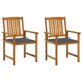 Garden Chairs with Cushions 2 pcs Solid Acacia Wood