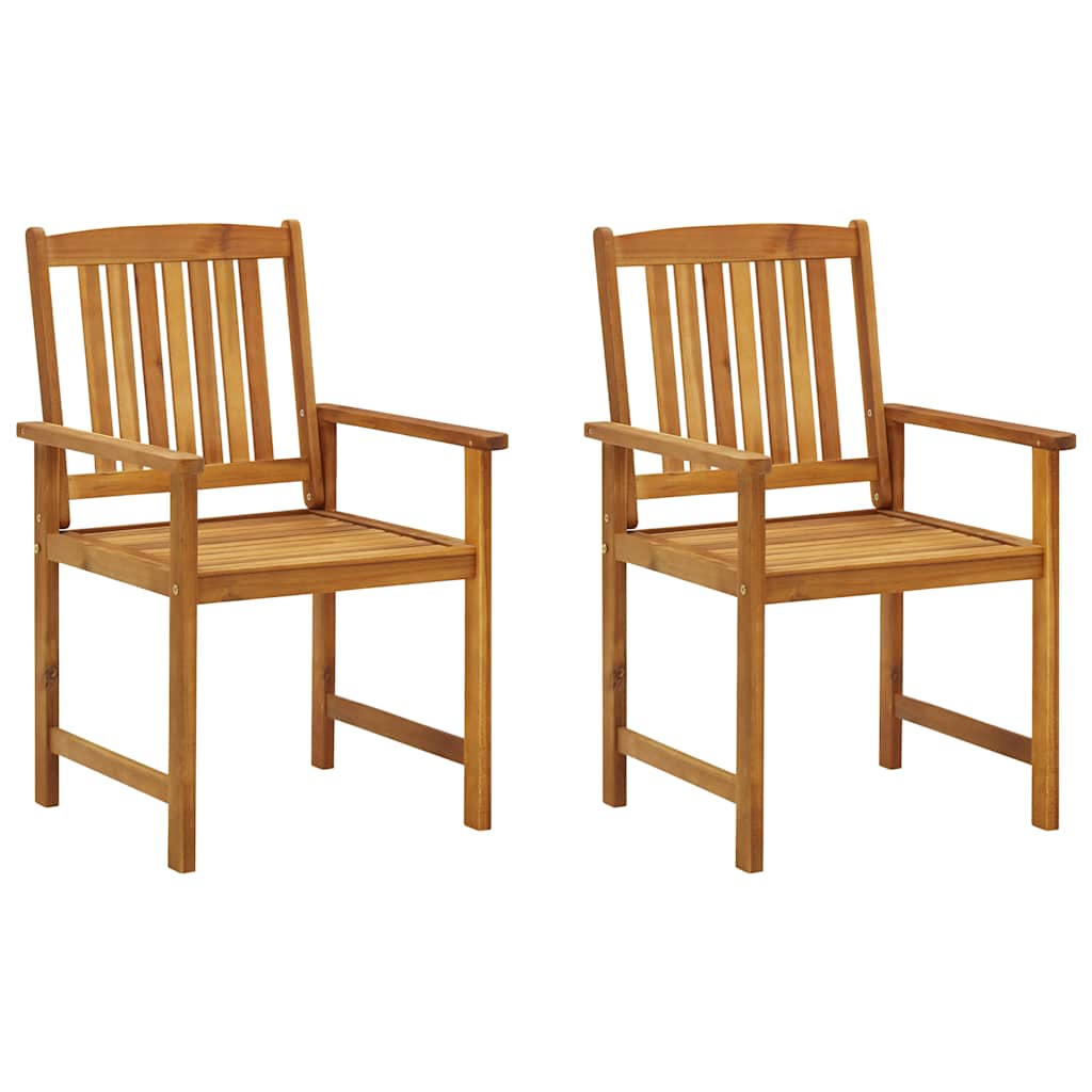 Garden Chairs with Cushions 2 pcs Solid Acacia Wood