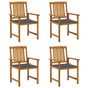 Garden Chairs with Cushions 4 pcs Solid Acacia Wood