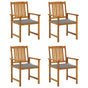 Garden Chairs with Cushions 4 pcs Solid Acacia Wood