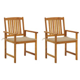Garden Chairs with Cushions 2 pcs Solid Acacia Wood
