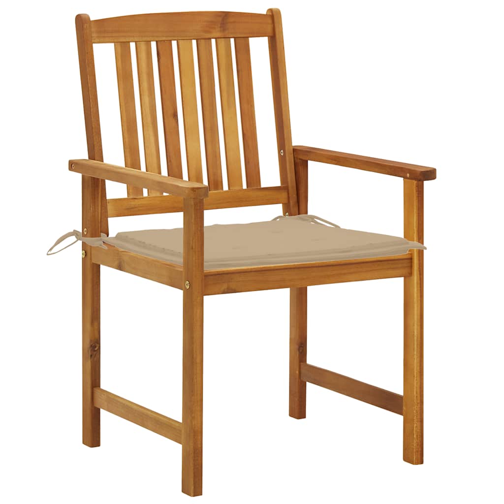 Garden Chairs with Cushions 2 pcs Solid Acacia Wood