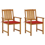 Garden Chairs with Cushions 2 pcs Solid Acacia Wood