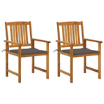 Garden Chairs with Cushions 2 pcs Solid Acacia Wood