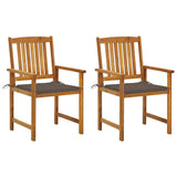 Garden Chairs with Cushions 2 pcs Solid Acacia Wood
