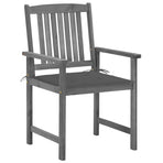 Garden Chairs with Cushions 4 pcs Grey Solid Acacia Wood