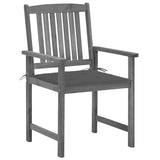 Garden Chairs with Cushions 4 pcs Grey Solid Acacia Wood - Side View