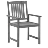 Garden Chairs with Cushions 4 pcs Grey Solid Acacia Wood - Top-Down View