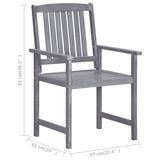 Garden Chairs with Cushions 4 pcs Grey Solid Acacia Wood - Extra Image