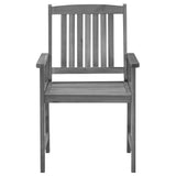 Garden Chairs with Cushions 4 pcs Grey Solid Acacia Wood