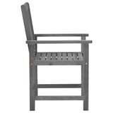Garden Chairs with Cushions 4 pcs Grey Solid Acacia Wood - Rear View