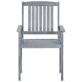 Garden Chairs with Cushions 4 pcs Grey Solid Acacia Wood