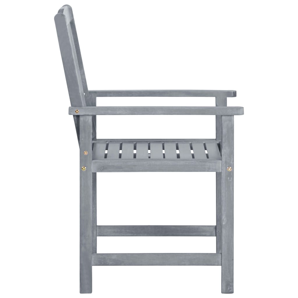 Garden Chairs with Cushions 4 pcs Grey Solid Acacia Wood