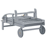 Garden Sun Lounger with Cushion Solid Acacia Wood - Extra Image