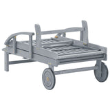 Garden Sun Lounger with Cushion Solid Acacia Wood - Extra Image