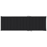 Garden Sun Lounger with Cushion Solid Acacia Wood - Side View