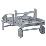 Garden Sun Lounger with Cushion Solid Acacia Wood - Extra Image