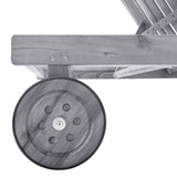 Garden Sun Lounger with Cushion Grey Solid Acacia Wood - Top-Down View