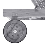 Garden Sun Lounger with Cushion Grey Solid Acacia Wood - Top-Down View