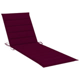 Garden Sun Lounger with Cushion Grey Solid Acacia Wood - 45-Degree Angle