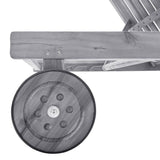 Garden Sun Lounger with Cushion Grey Solid Acacia Wood - Top-Down View
